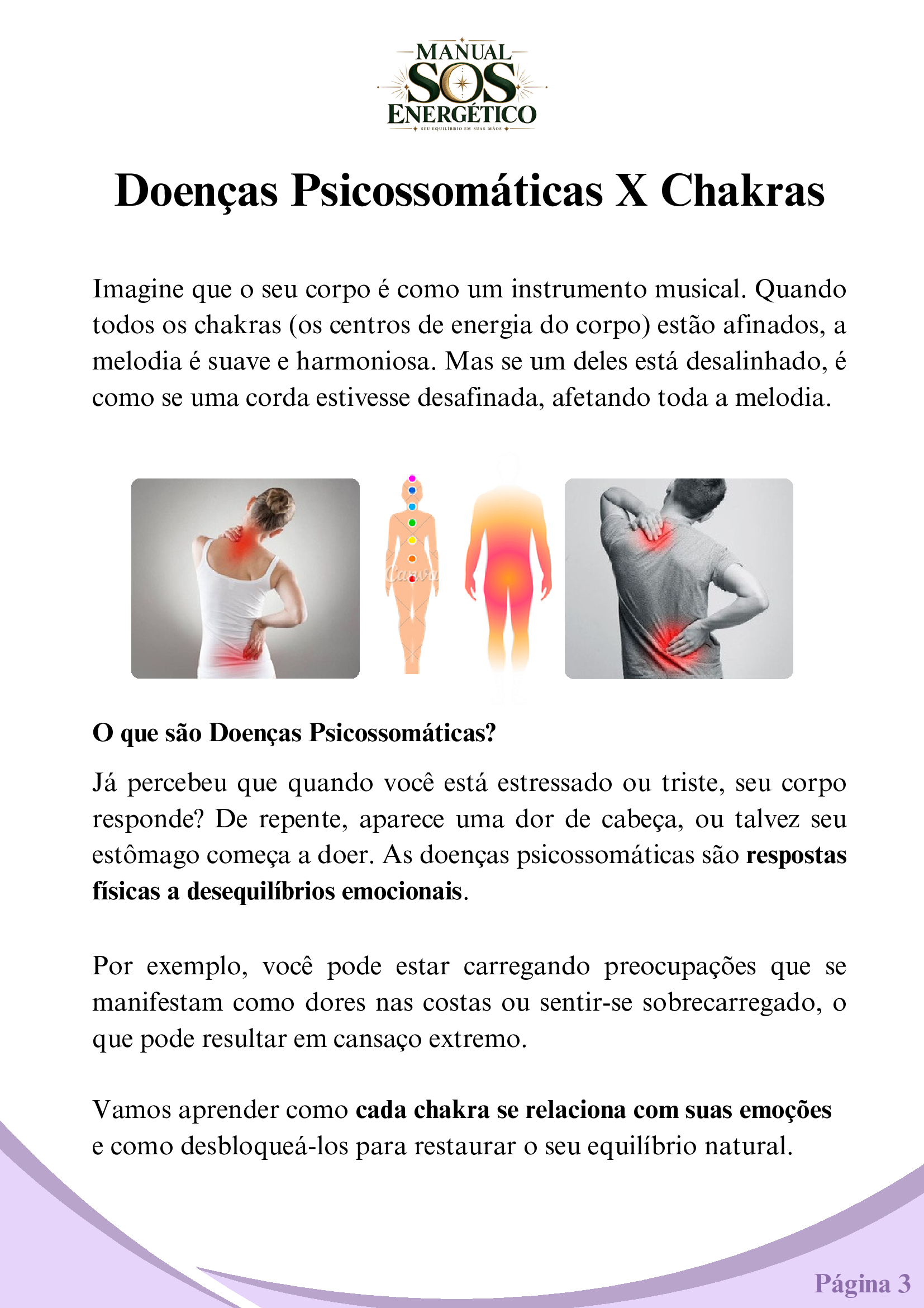 Prévia do Manual SOS Energético — Doenças Psicossomáticas X Chakras