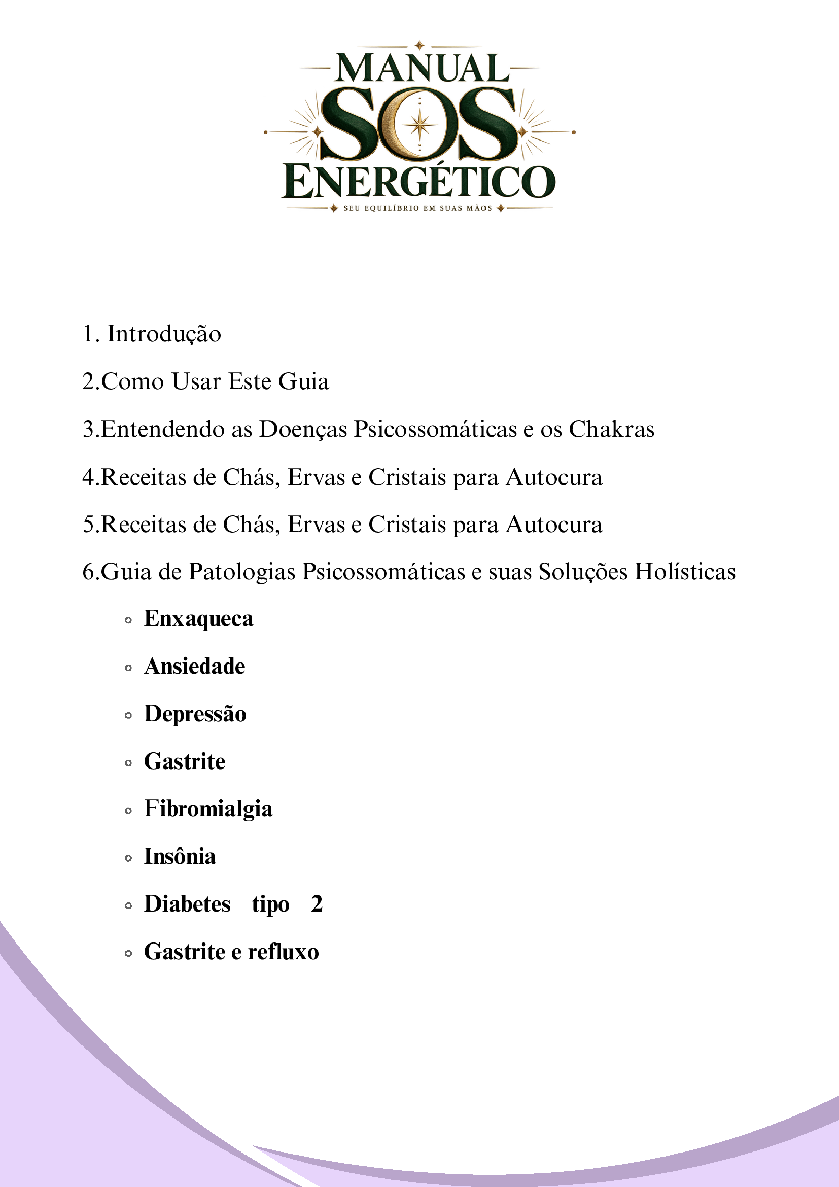 Prévia do Manual SOS Energético — Sumário 01