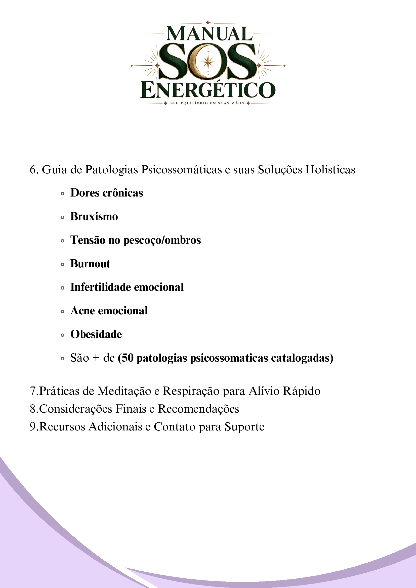 Prévia do Manual SOS Energético — Sumário 02